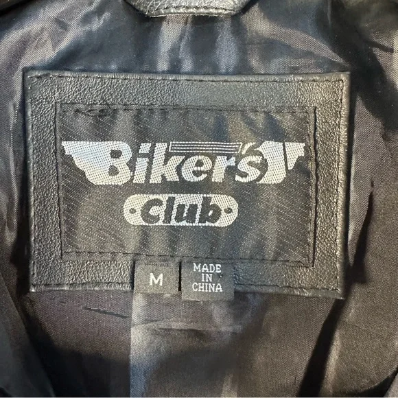 Bikers Club Black Genuine Leather Button-Up Jacket | Size M| Classic Moto Style - Picture 4 of 15